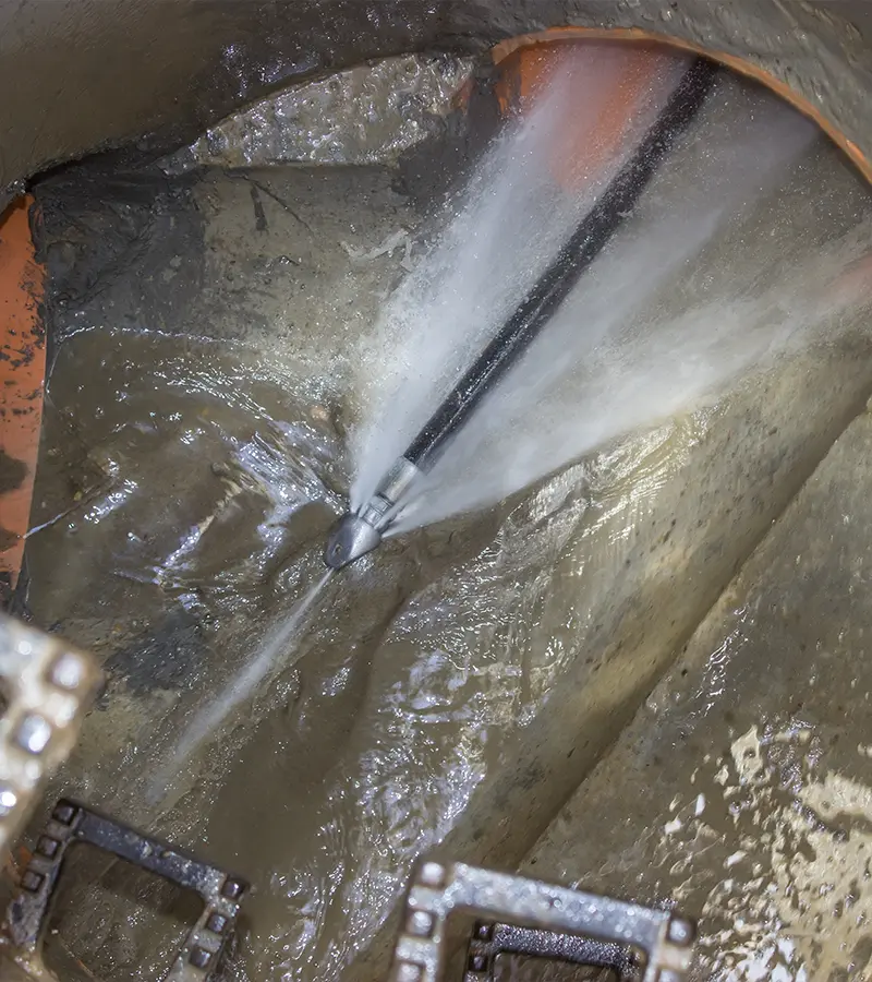 Hochdruckspülung im Einsatz